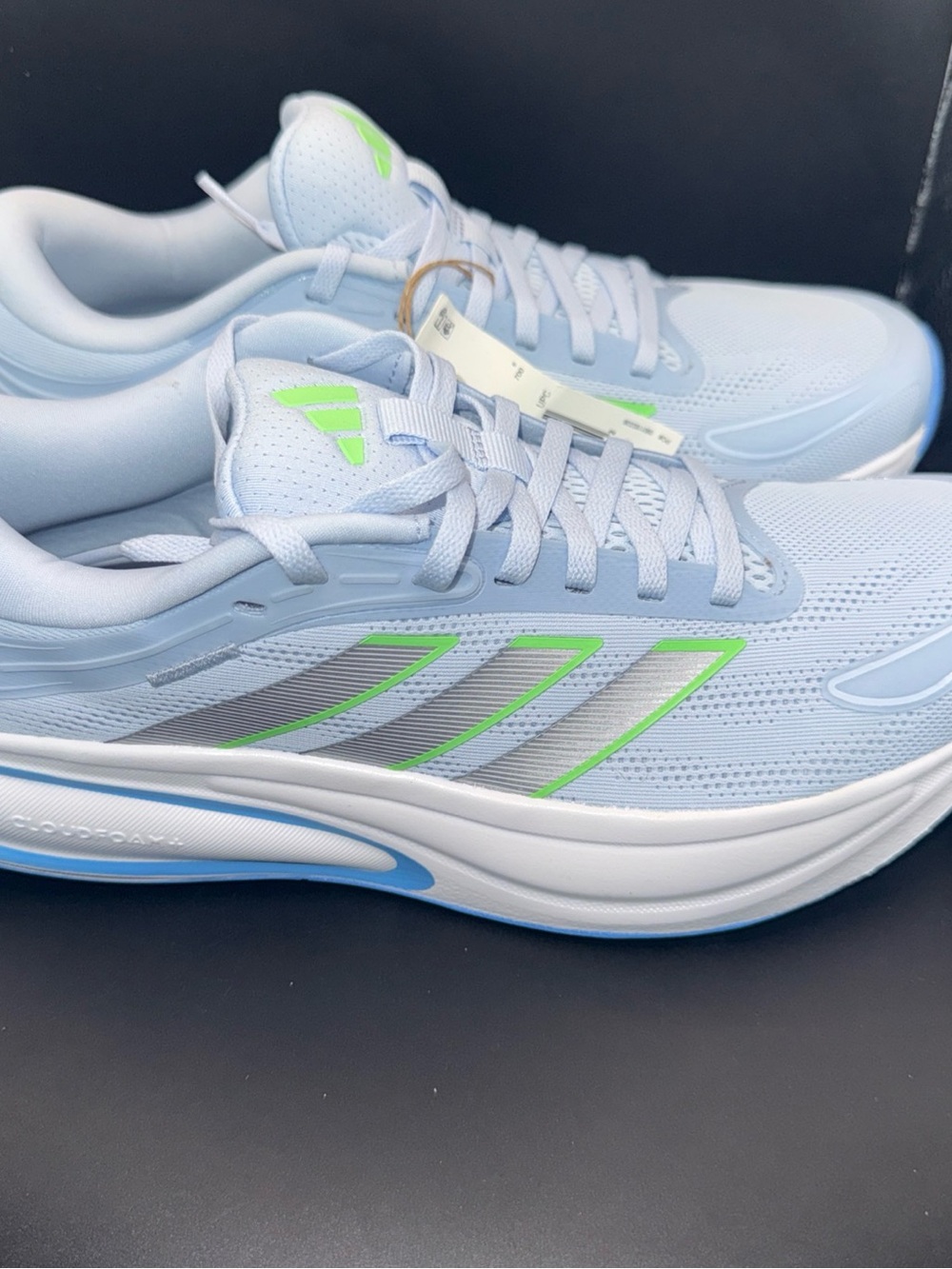 Size 7.5 - adidas Response 2 Crystal Sky Silver Metallic Lime Burst Wmns, KJ768 - Picture 5 of 11